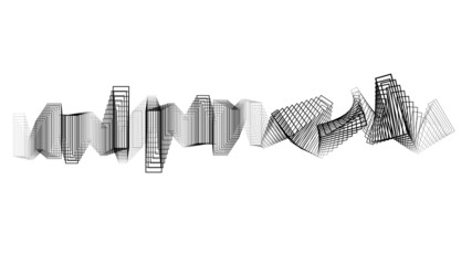 Rectangles in tunnel form logo . vector blend tool pipe . tube design element