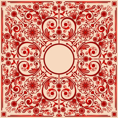 vector abstract floral square ornament 