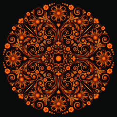 vector abstract floral circle ornament for design