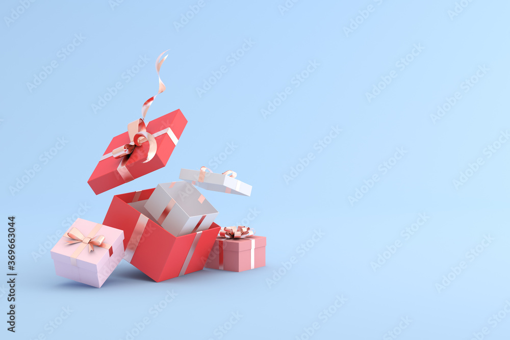 Aufkleber mock up of gift box in minimal style. 3d rendering.