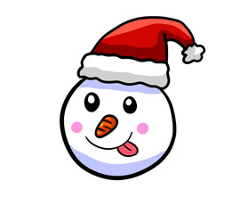 Cartoon Stylized Silly Snowman Emoticon