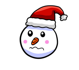 Cartoon Stylized Scared Snowman Emoticon