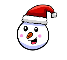 Cartoon Stylized Happy Snowman Emoticon