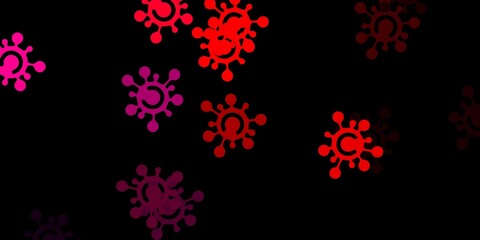 Dark pink, yellow vector texture with disease symbols.