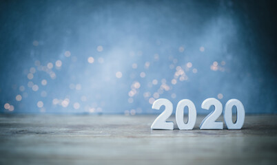 Naklejka na ściany i meble 2020 card happy new year