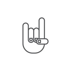 Rock and roll hand vector icon symbol isolated on white background