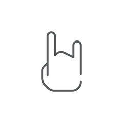 Rock and roll hand vector icon symbol isolated on white background