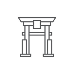 Torii gate vector icon symbol japanese icon isolated on white background