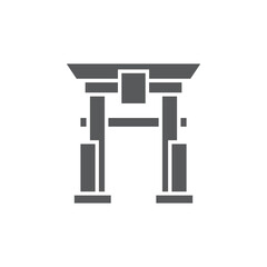 Torii gate vector icon symbol japanese icon isolated on white background