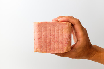 Pork ham on white background