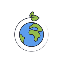 World ecology vector icon symbol isolated on white background