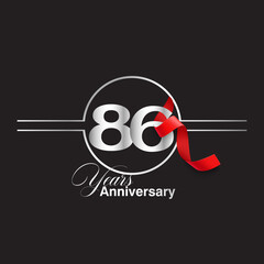 86 Year Anniversary celebration Vector Template Design Illustration