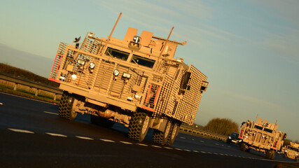 British army armoured convoy