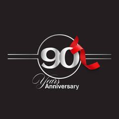 90 Year Anniversary celebration Vector Template Design Illustration