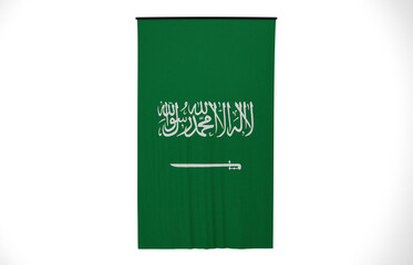 Saudi Arabia Flag, Wavy Fabric Flag, Saudi Arabia Flag, 3D Render