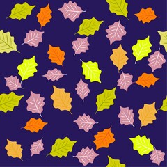 seamless pattern with leaves, vector drawing