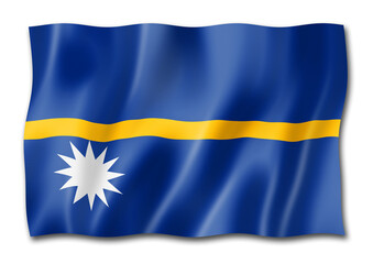 Fototapeta premium Nauru flag isolated on white