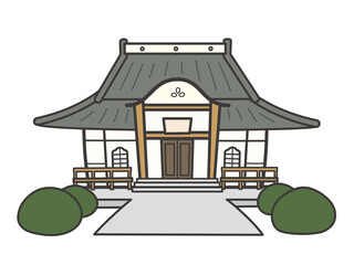 シンプルアイコン風お寺のイラスト