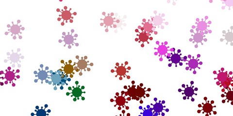 Light multicolor vector template with flu signs.