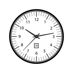 Face Clock isolated on white background. Vector illustration.