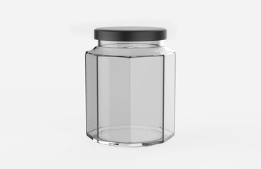 Honey jar mock ups isolated on white. Honey packaging design concept. 3d illustration