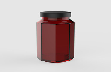 Honey jar mock ups isolated on white. Honey packaging design concept. 3d illustration