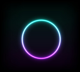 
Neon circle glowing frame for your advertisement and banner