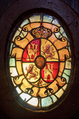 Colored glass as skylight