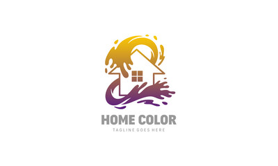 Home Color Logo - House Splash Paint Vector