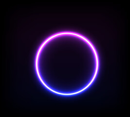 Neon circle pink light circle shape abstraction light