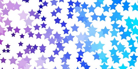 Light Pink, Blue vector texture with beautiful stars. Colorful illustration in abstract style with gradient stars. Best design for your ad, poster, banner.