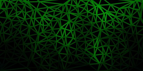 Dark green vector polygonal pattern.