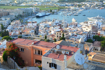 Fototapeta na wymiar Old town of Eivissa on Ibiza island, Spain.