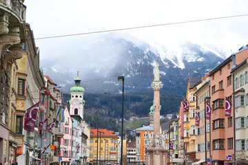 Old town of Innsbruck in Tyrol Alps, Europe.