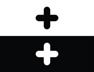 Fototapeta premium Plus Icon vector. Add icon,addition sign, medical plus icon,zoom icon,first aid sign illustration isolated on white and black background.