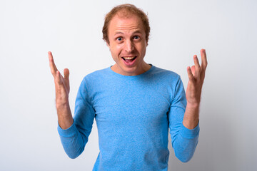 Portrait of happy man with blond hair