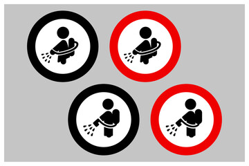 Disinfect the room from viruses. Icon graphic design element, round on white background, conceptual emblem covid 19