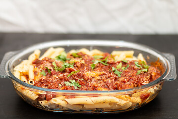 Pasta with spaghetti sauce