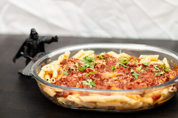 Pasta with spaghetti sauce