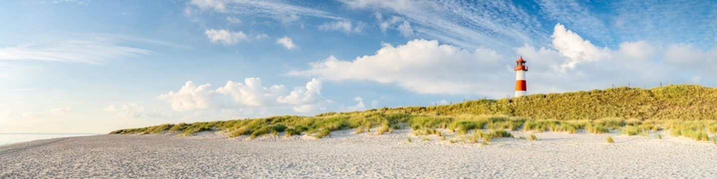 Sylt panorama with lighthouse, Schleswig-Holstein, Germany	
