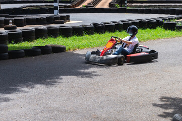 Asian girls wearing mask driving the speeding car