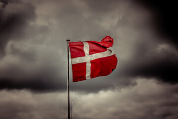 Danish Flag in the Wind