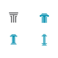 Set Column Logo Template vector