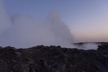 Fototapeta na wymiar Lava at Erta Ale volcanic crater, Ethiopia