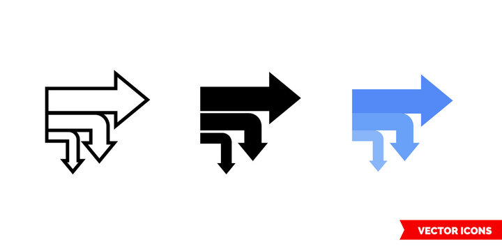 Sankey icon of 3 types. Isolated vector sign symbol.