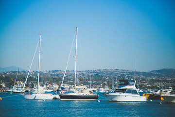 boats in marina in southern california in newport beach 