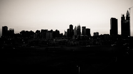 Dubai skyline sunset 