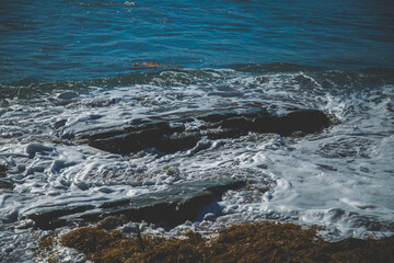 Laguna beach park and beach views from the cliff waves crashing 