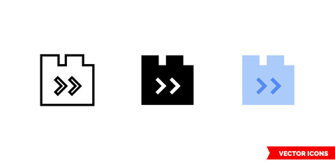 Switching between tabs icon of 3 types. Isolated vector sign symbol.