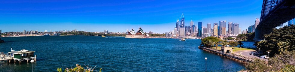 Fototapeta na wymiar Panoramic view of Sydney Harbour NSW Australia 